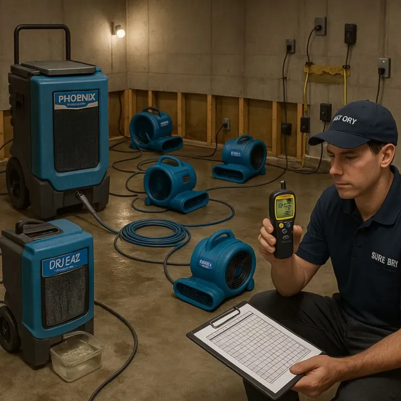 Structural Drying and Dehumidification process in Waverly, MN